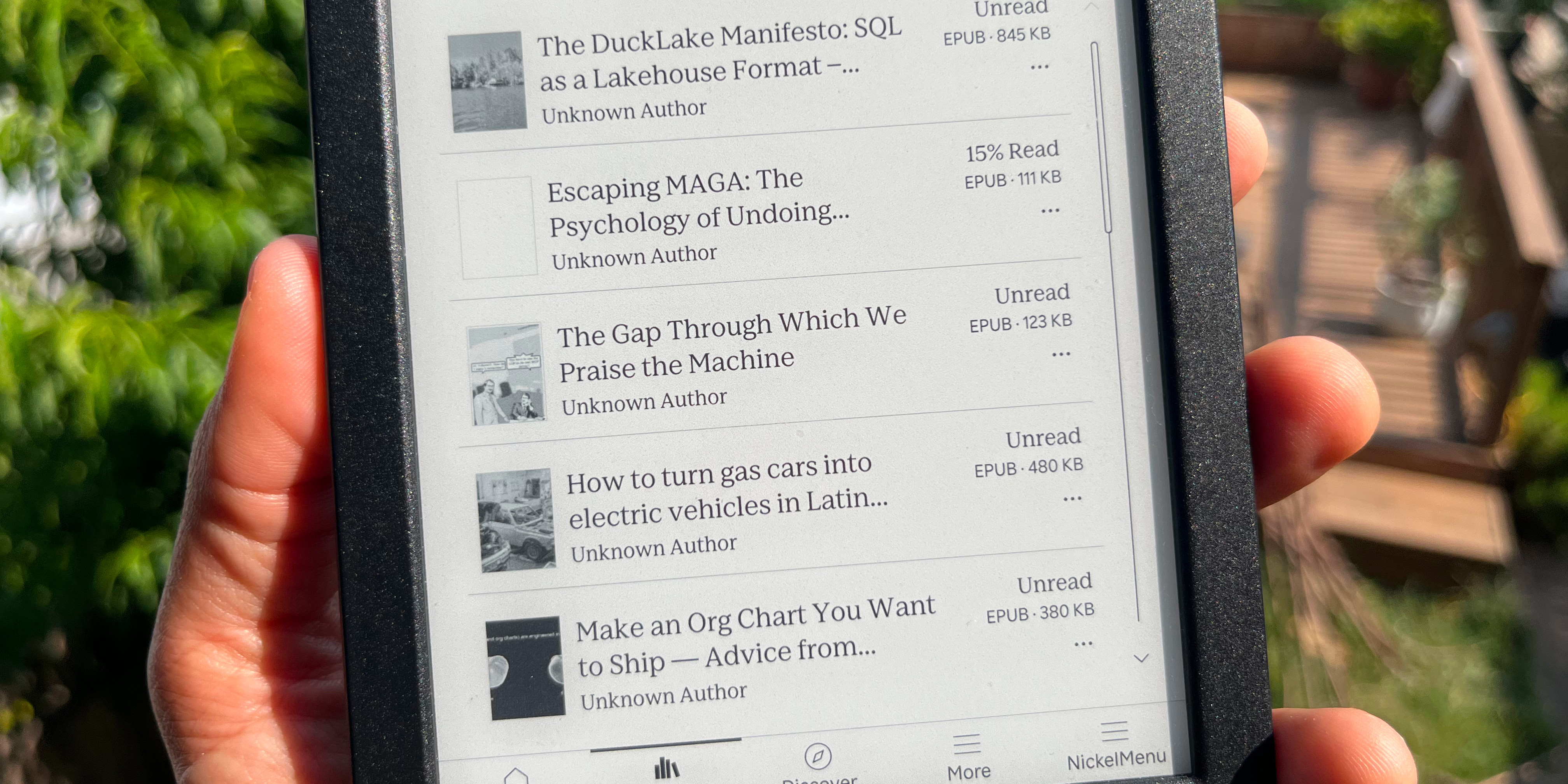 Photo of an e-reader device