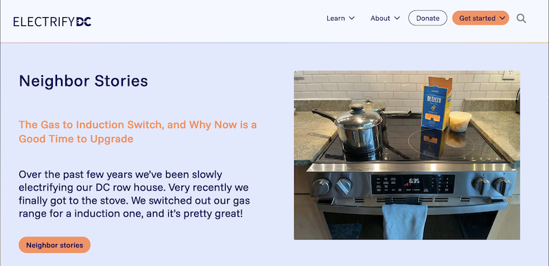 Photo of an blog post about switching to Induction cooking